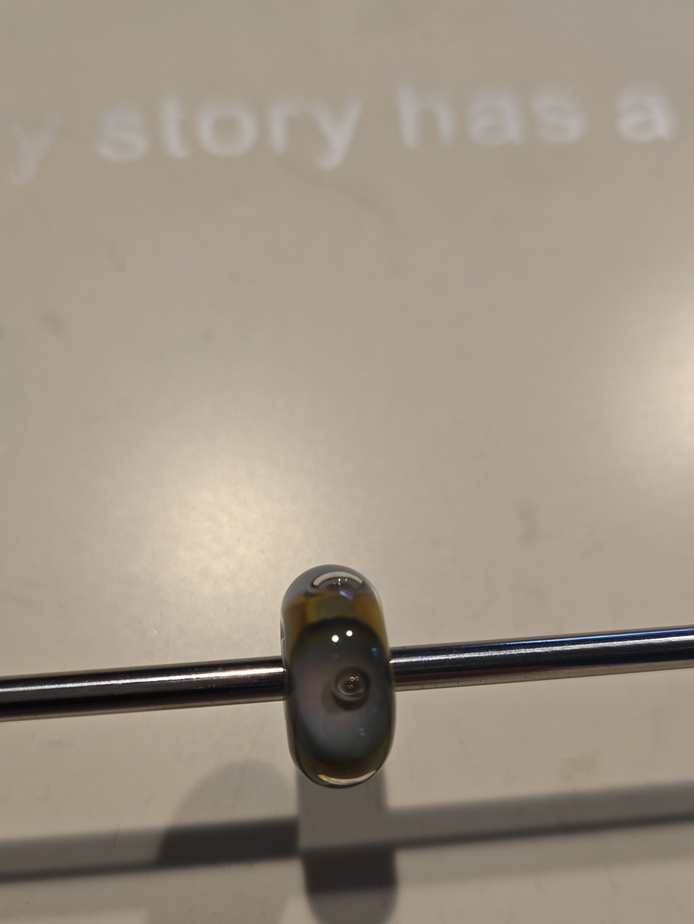 Trollbeads Kahki Neutral Colored Bead With Bubbles.